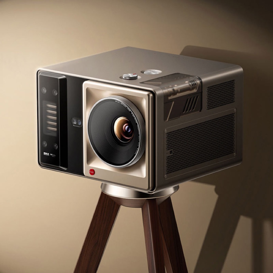 Hisense Vidda C5 King 4K tri-color laser projector on tripod